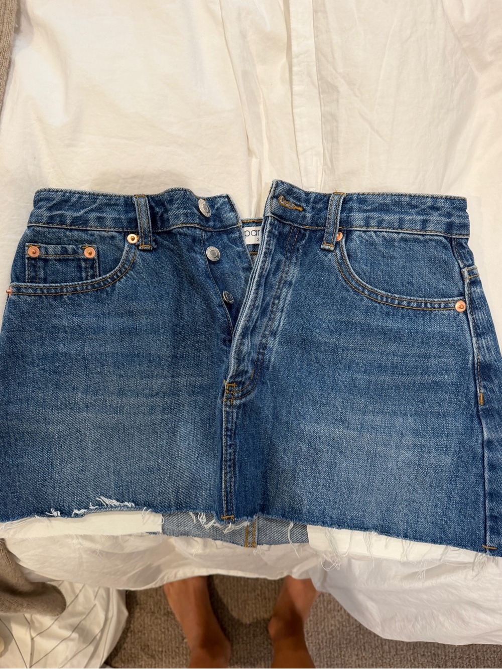 Parke Mini Skirt with Raw Hem